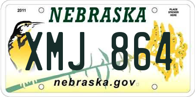 NE license plate XMJ864