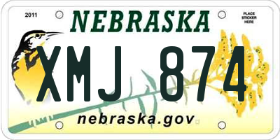 NE license plate XMJ874