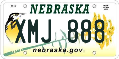 NE license plate XMJ888