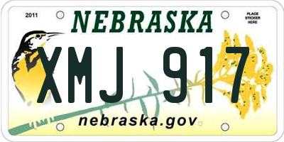 NE license plate XMJ917