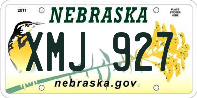 NE license plate XMJ927