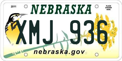 NE license plate XMJ936