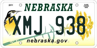 NE license plate XMJ938