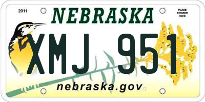 NE license plate XMJ951