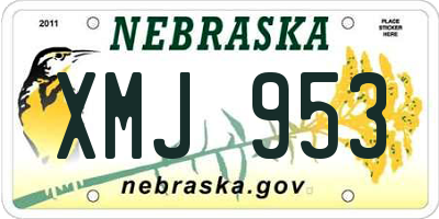 NE license plate XMJ953