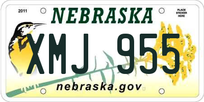 NE license plate XMJ955