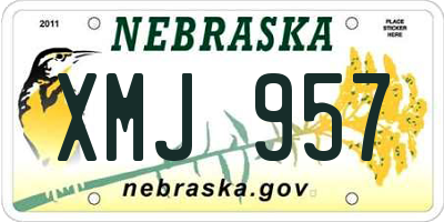 NE license plate XMJ957