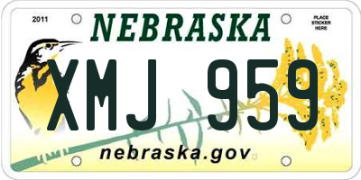 NE license plate XMJ959