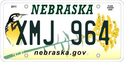 NE license plate XMJ964