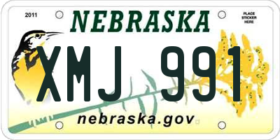 NE license plate XMJ991