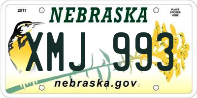 NE license plate XMJ993