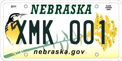 NE license plate XMK001