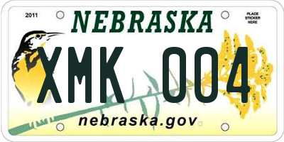 NE license plate XMK004