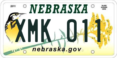 NE license plate XMK011