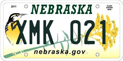 NE license plate XMK021