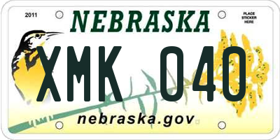 NE license plate XMK040