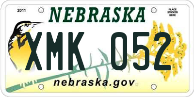 NE license plate XMK052