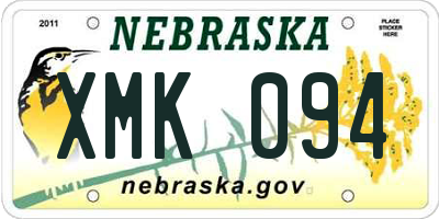 NE license plate XMK094