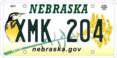 NE license plate XMK204