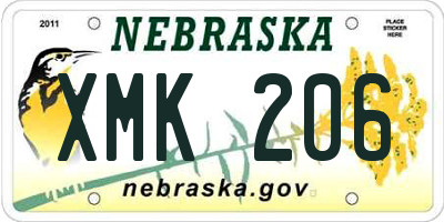 NE license plate XMK206