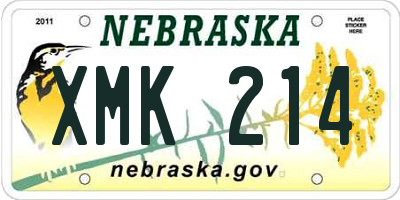 NE license plate XMK214