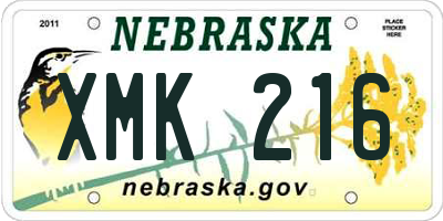 NE license plate XMK216