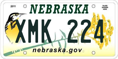 NE license plate XMK224