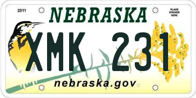 NE license plate XMK231