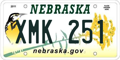 NE license plate XMK251