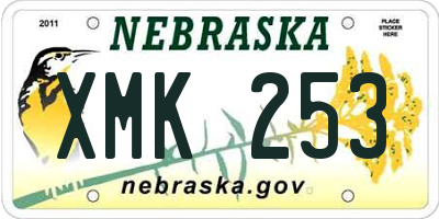 NE license plate XMK253