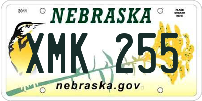 NE license plate XMK255