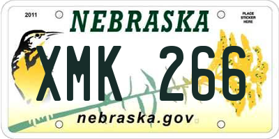 NE license plate XMK266