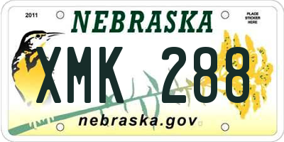 NE license plate XMK288
