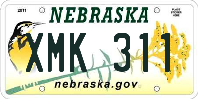 NE license plate XMK311
