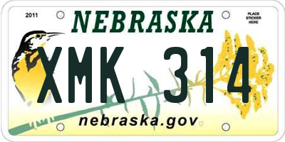 NE license plate XMK314