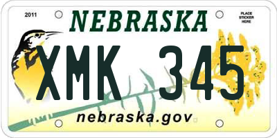 NE license plate XMK345