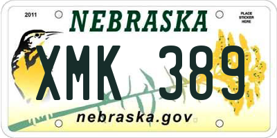 NE license plate XMK389