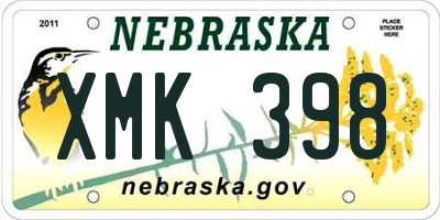 NE license plate XMK398