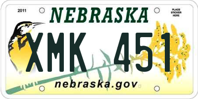 NE license plate XMK451