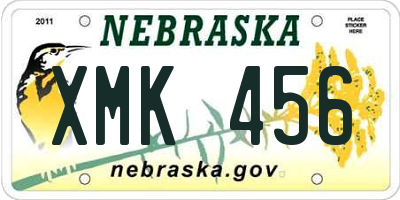 NE license plate XMK456