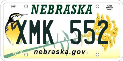 NE license plate XMK552