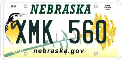 NE license plate XMK560