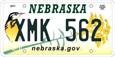 NE license plate XMK562