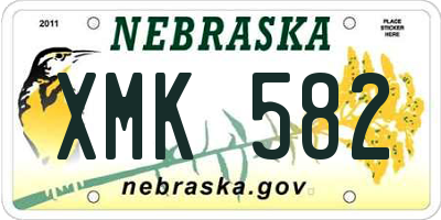 NE license plate XMK582