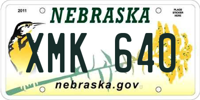 NE license plate XMK640