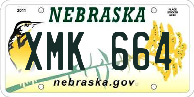 NE license plate XMK664