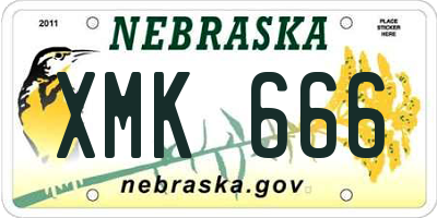 NE license plate XMK666