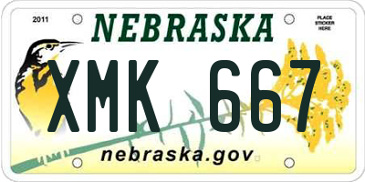NE license plate XMK667