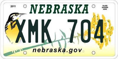 NE license plate XMK704