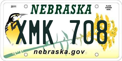 NE license plate XMK708